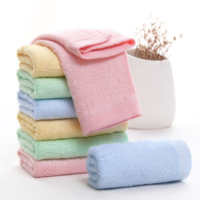 Manufactor Bamboo fiber children towel 25*50 Plain colour Light and thin water uptake kindergarten baby baby towel 45g