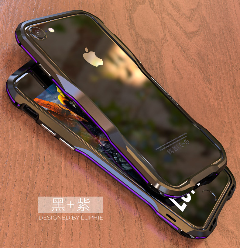 Luphie Bicolor Incisive Sword Slim Light Aluminum Bumper Metal Shell Case for Apple iPhone 8 Plus & iPhone 8