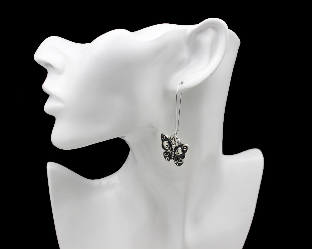 Women'S Gender 1 Pair Halloween Punk Streetwear Butterfly Skull Alloy Drop Earrings