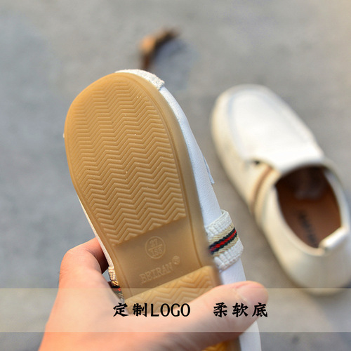 真皮男童单鞋豆豆鞋软底皮鞋休闲英伦平底春秋新款