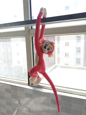 Plush Monkey Doll Cute Long-Arm Monkey Toy Crystal Super Soft Hanging Monkey Pillow Birthday Gift for Girls