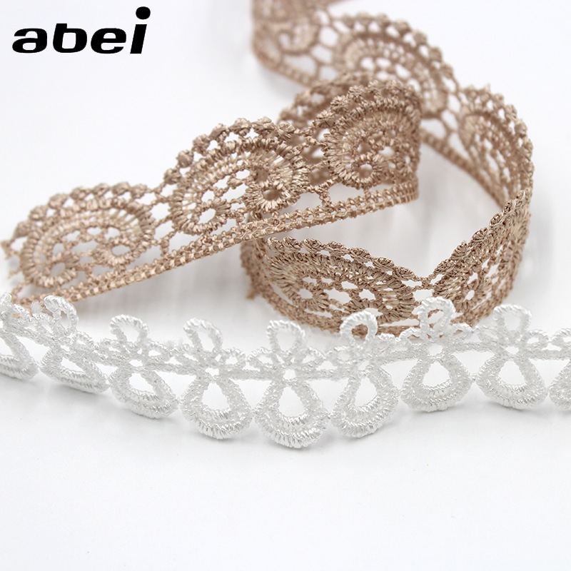 水溶刺绣涤光丝服装辅料 窗帘 桌布 裙子边蕾丝手袋镶边现货批发