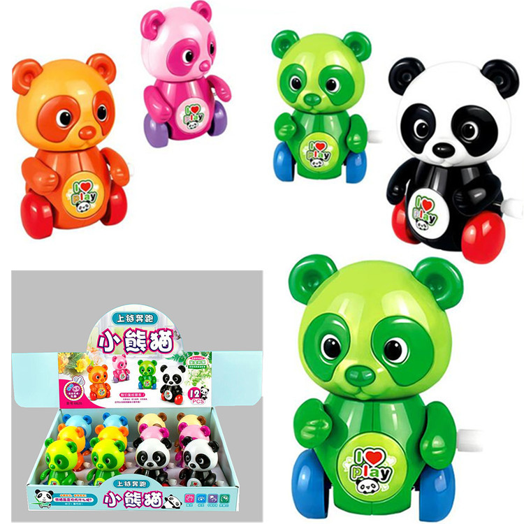 小兴兴发条小动物 上链大熊猫小玩具地摊货源拉线玩具|ru