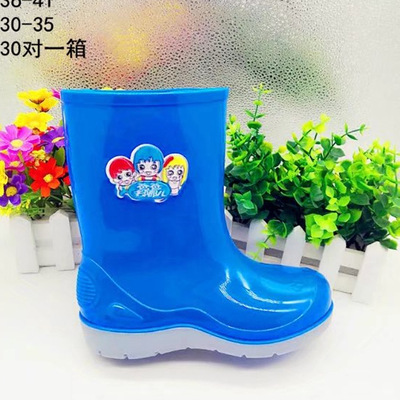 新款式塑胶雨鞋 儿童防滑雨靴水鞋时尚卡通男女儿童中筒雨鞋批发