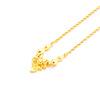 Golden necklace, brass chain for bride, 24 carat, flowered