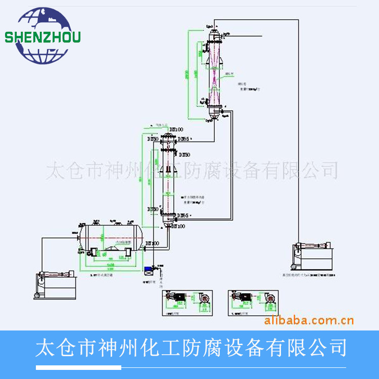 厂家供应 副产盐酸吸收装置 盐酸吸收设备