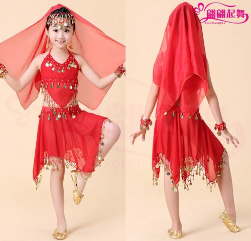 Children's Indian dance costumes, toddlers' Xinjiang dance costumes, girls' ethnic dance costumes, princess skirt suits