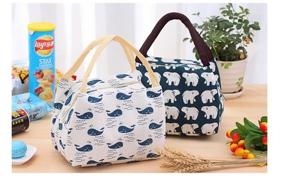 new pattern Cotton and hemp Ice pack fashion heat preservation Cold Bento bag waterproof portable Cooler bag Insulation package