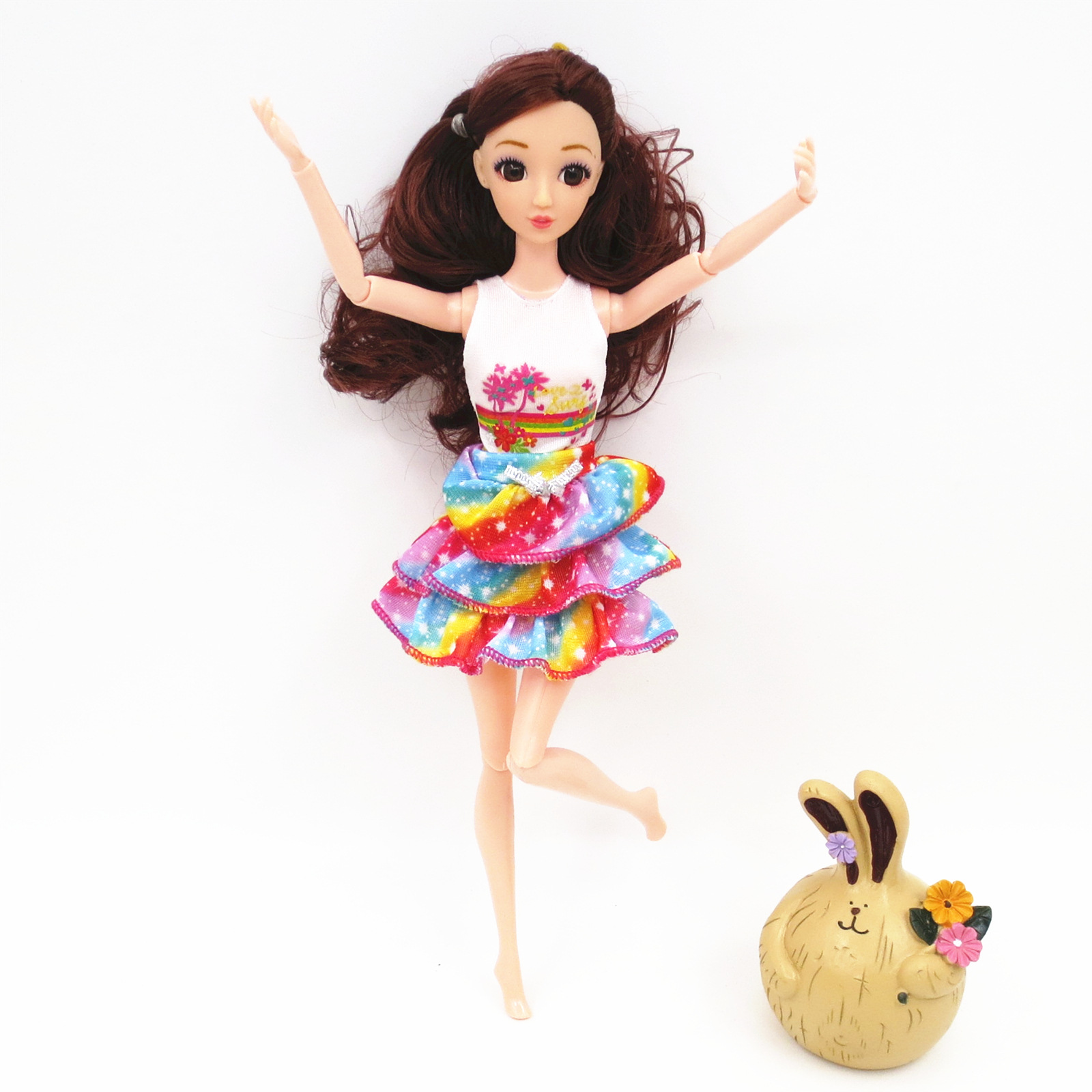 SZ-2002椰树上衣彩虹三层裙