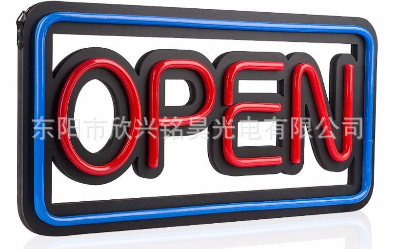 跨境一件代发柔性霓虹灯带广告牌 发光字霓虹灯牌open招牌50*25cm