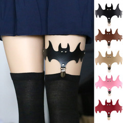 European and American-style original, bold Halloween & Christmas leg accessories: bat-wing leather garters with sock clips and leg hoops