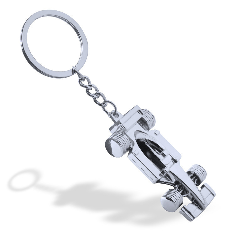 Factory wholesale metal simulation F1 racing car style keychain creative mini gift customized logo