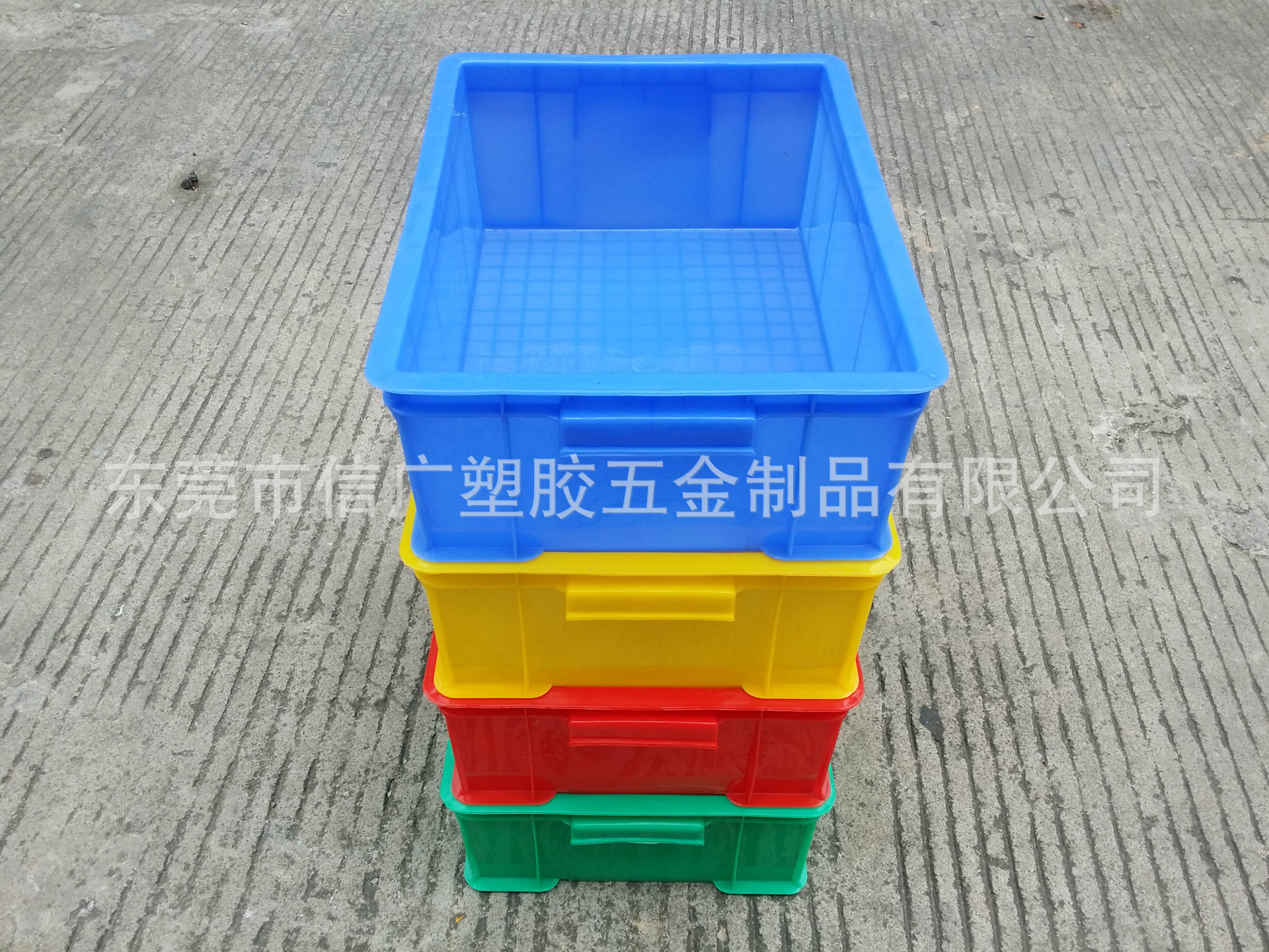 销售新料注塑胶箱 蓝色塑料周转箱 车间收纳仓库中转框静电塑胶盒