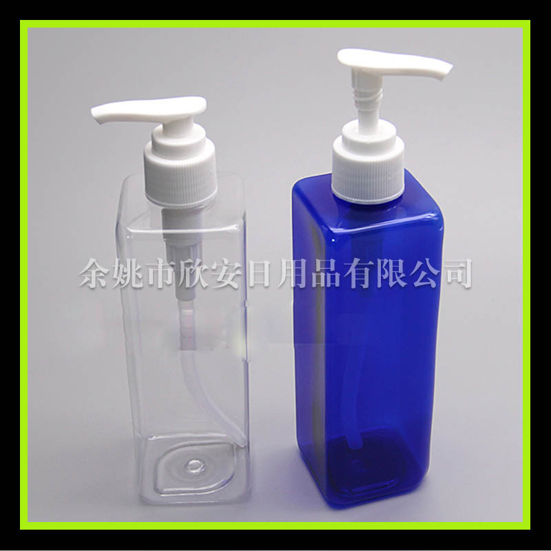 250ml小四方形乳液按压插口泵瓶夹子泵分装塑料pet化妆品壶250ml