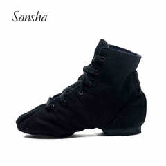 Sansha French jazz dance boots high-top lace-up canvas leather sole yoga modern dance shoes