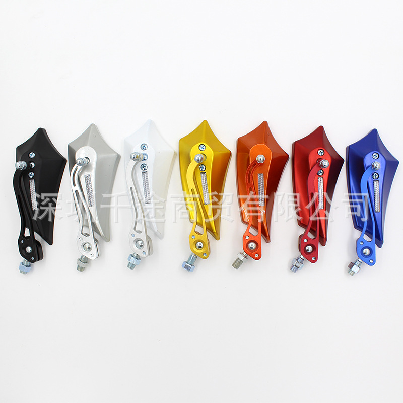 摩托车电动车后视镜改装反光镜配件鬼火后视镜福喜巧格倒车镜批发