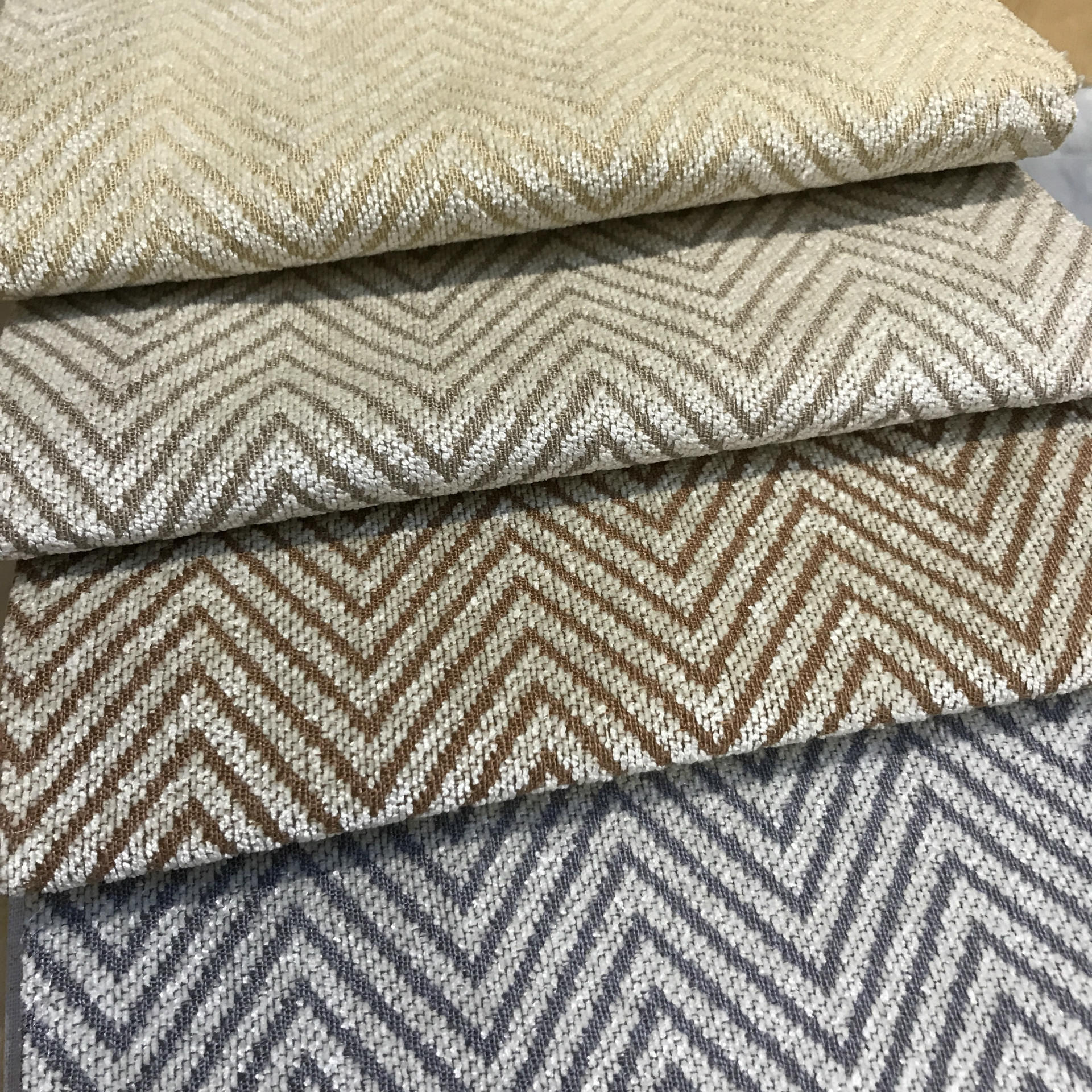 雪尼尔窗帘布 现代简约水波纹遮光窗帘 雪尼尔提花窗帘面料高遮光|ms