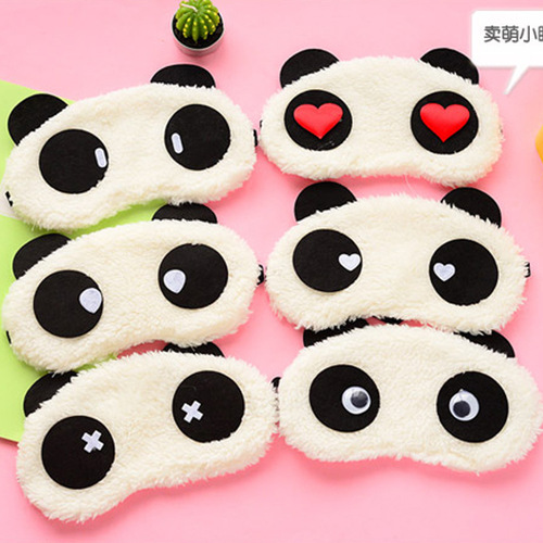 Korean version of cute panda eye mask, plush blackout sleep eye mask, cartoon street stall night market wholesale selling cute device