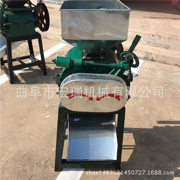 小型花生米破碎机?豆子挤扁机电动花生破碎机批发粮食加工设备3