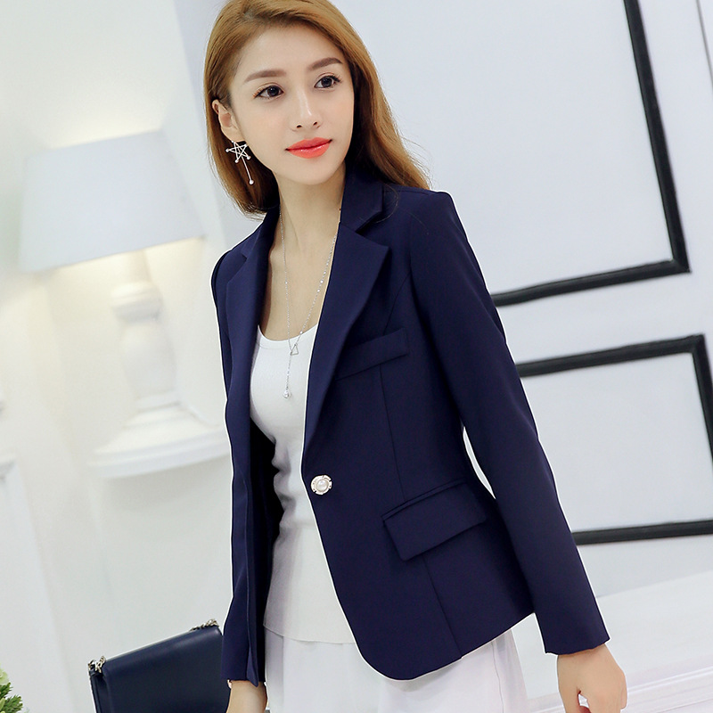 Caidaifei 2022 spring and summer new small suit women's dress Korean suit slim fit solid color long sleeve thin women's coat