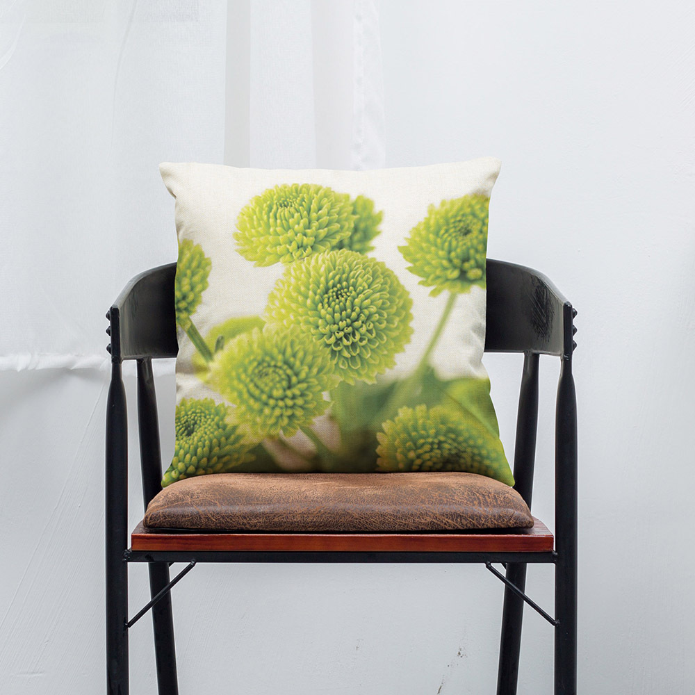 家居田园风 清新植物印花棉麻抱枕套 家居沙发抱枕 办公午睡抱枕