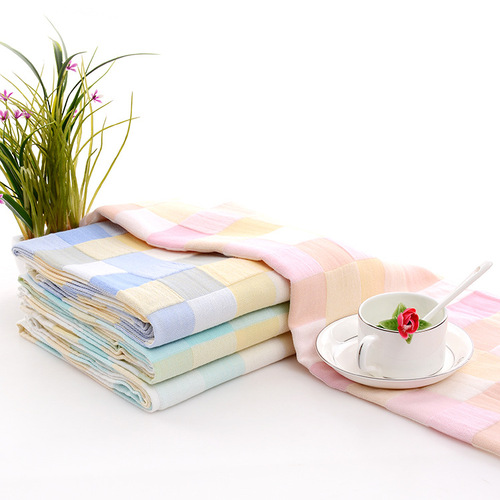 Double layer pure cotton gauze colorful plaid children's quilt kindergarten blanket children's towel quilt wholesale quilt manufacturer