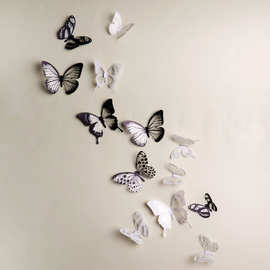 跨境蝴蝶墙贴3D立体蝴蝶创意时尚美观仿真蝴蝶装饰贴颜色多批发