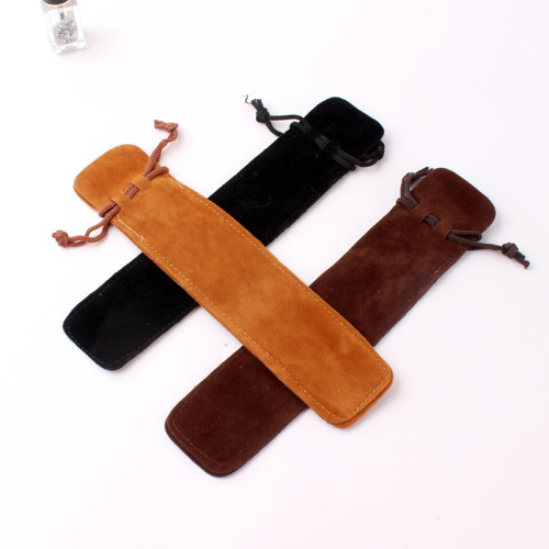 Printing LOGO velvet cosmetic lip gloss protective case chopsticks pen bag protective case lipstick bag small storage bag wholesale