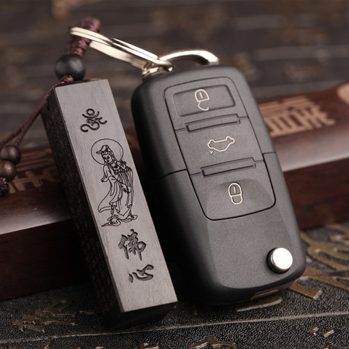 Factory Gift Ebony Keychain Car Keychain Udumbara Heart Sutra Square Keychain WMK18