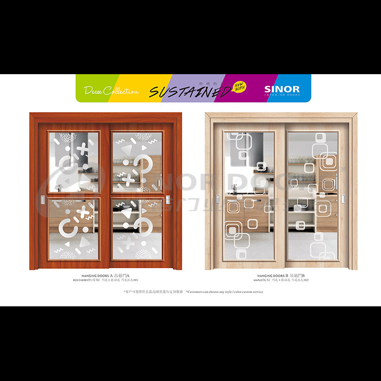 Foshan fábrica de puertas compuestas de madera sólida sala de reuniones de oficinas doble puerta de fábrica de apartamentos de hoteles puerta invisible mayorista y minorista image 5