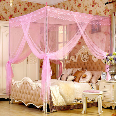 direct deal Three-door Stainless steel Square top Bold Bracket Floor type court 1.5/1.8 Bed nets
