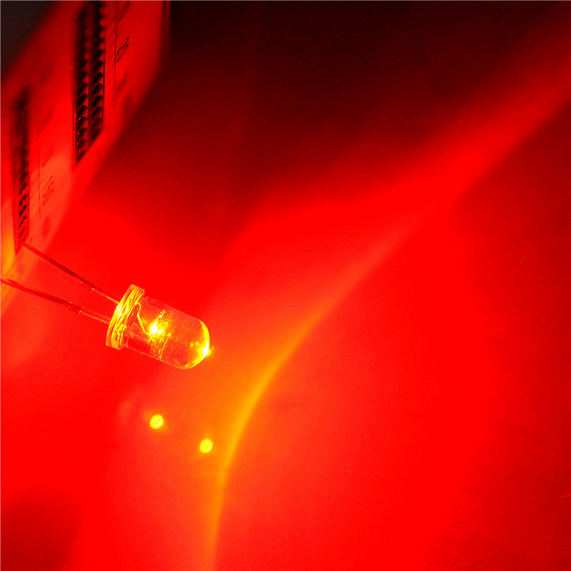 LED直插发光二极管F5MM白发红 红色灯 红光 长脚 超高亮