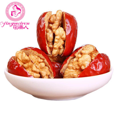 新疆特産零食棗夾核桃仁 超市茶吧便利店棗夾核桃500g獨立包裝