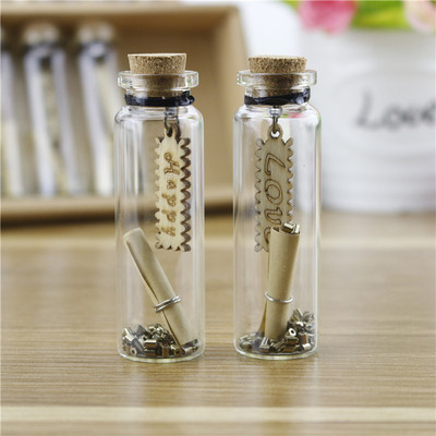 许愿瓶复古木牌幸运瓶漂流瓶 创意家居摆件玻璃工艺品学生礼品