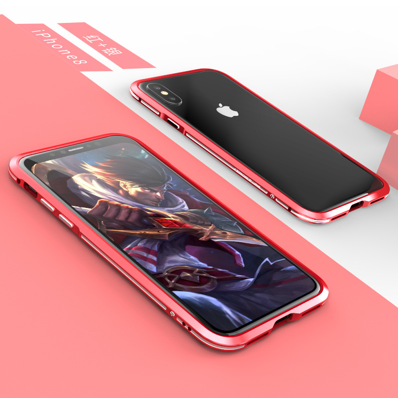 Luphie Bicolor Blade Sword Slim Light Aluminum Bumper Metal Shell Case for Apple iPhone X