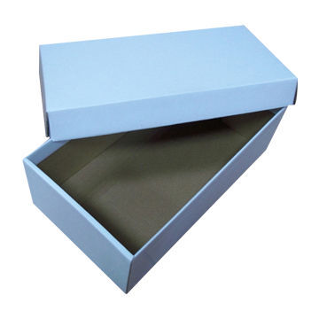 2019蓝色纸质鞋盒，厂家供应，可印刷定制LOGO