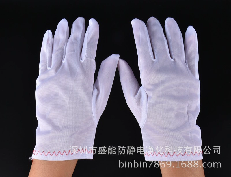 Анти-статическое пыли-Бесплатные Перчатки Белый нейлон с покрытием серы лаборатории промышленной мастерской нитрила пыли-доказательство перчатки