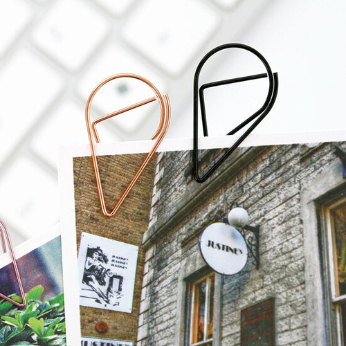 Large Droplet Style Simple Metal Bookmark Shape Loop Pin Handbag Accessory, 7 Color Options Available