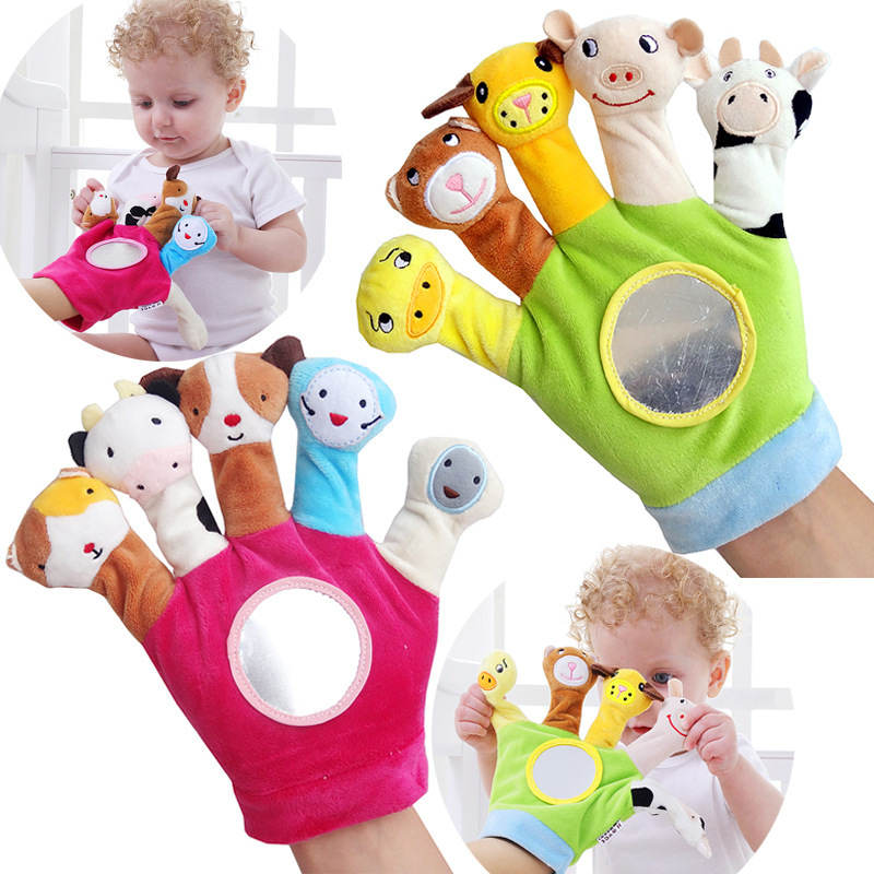 婴儿手偶毛绒玩具0-1岁宝宝布艺指偶套装新生儿动物手偶玩具