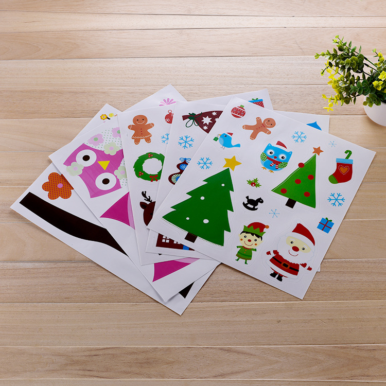 merrychristmas封口贴纸红色圣诞老人绿色圣诞树贴纸免费设不干胶