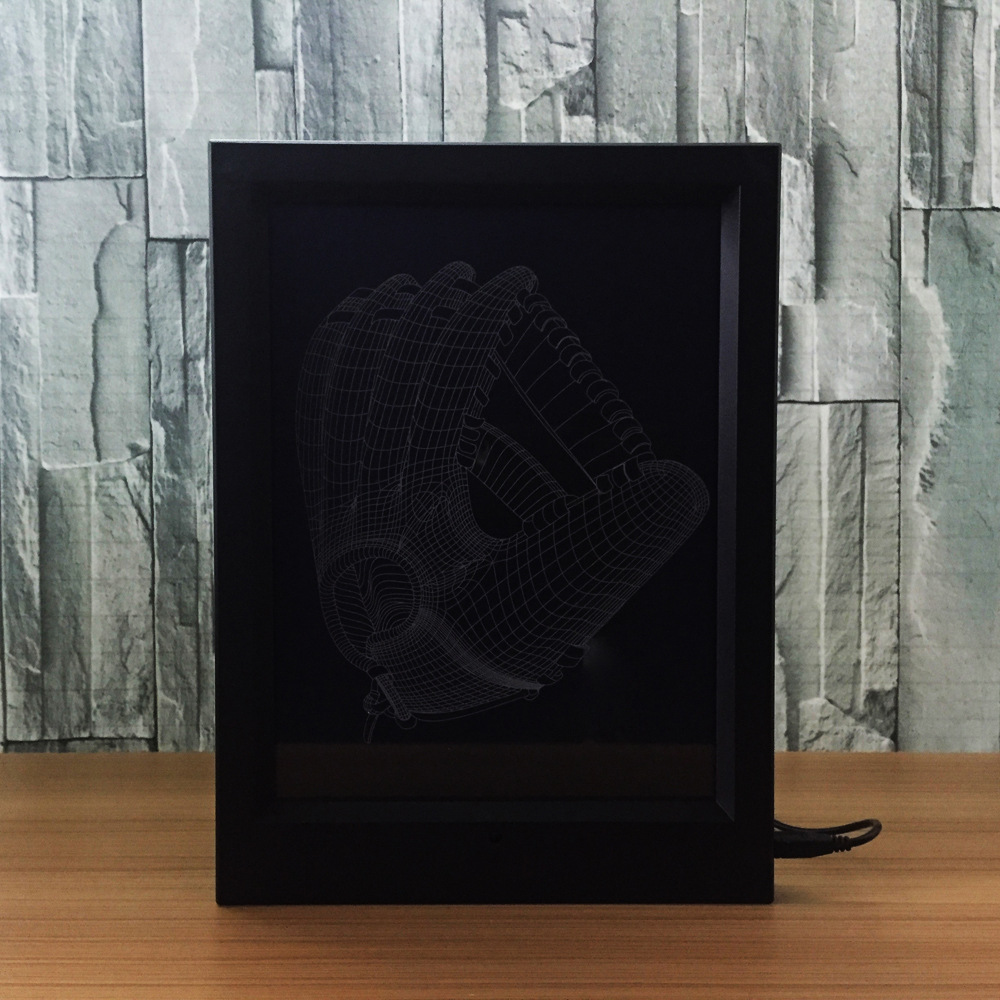 3d灯 相框触摸遥控 led灯 小夜灯 棒球手套