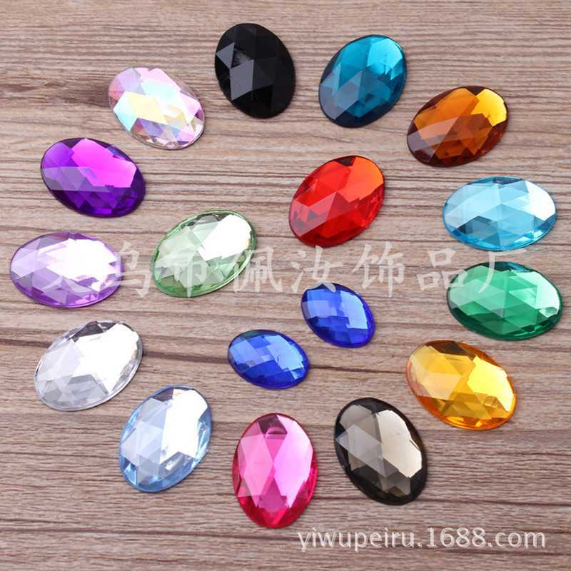 Flat bottom oval chamfer Taiwan acrylic Diamond flat bottom diy phone shell beauty material diy accessories
