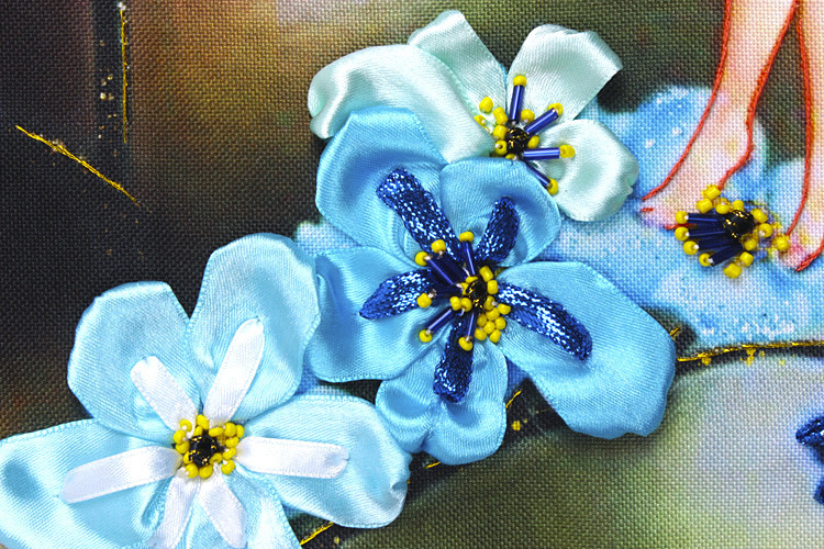 Oujin nianhua cinta bordado fábrica directa color impresión colgante pintura Elf beso sala de estar entrada pintura decorativa