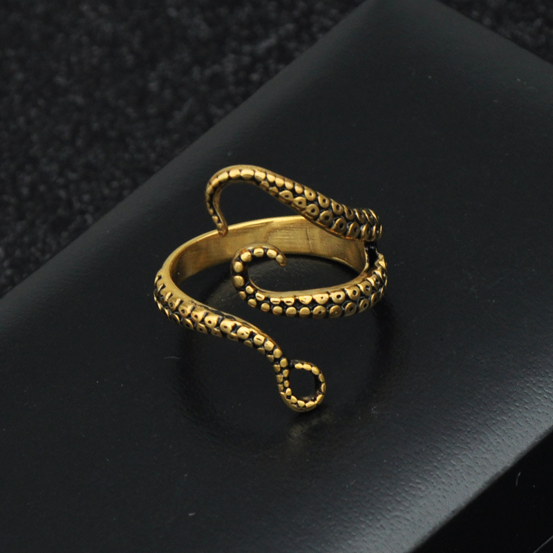 Großhandel Schmuck Punk Octopus Tentakel Edelstahl Verstellbarer Ring Nihaojewelry display picture 4