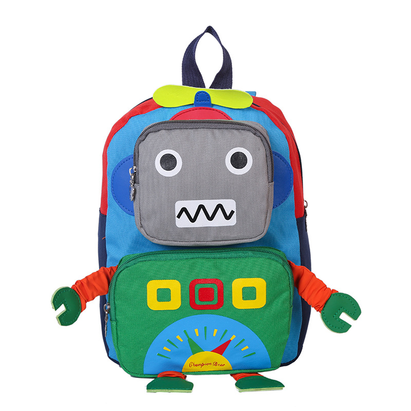 Cartoon Kindergarten School Bag 1-5 Years Old Travel Backpack Robot Bag