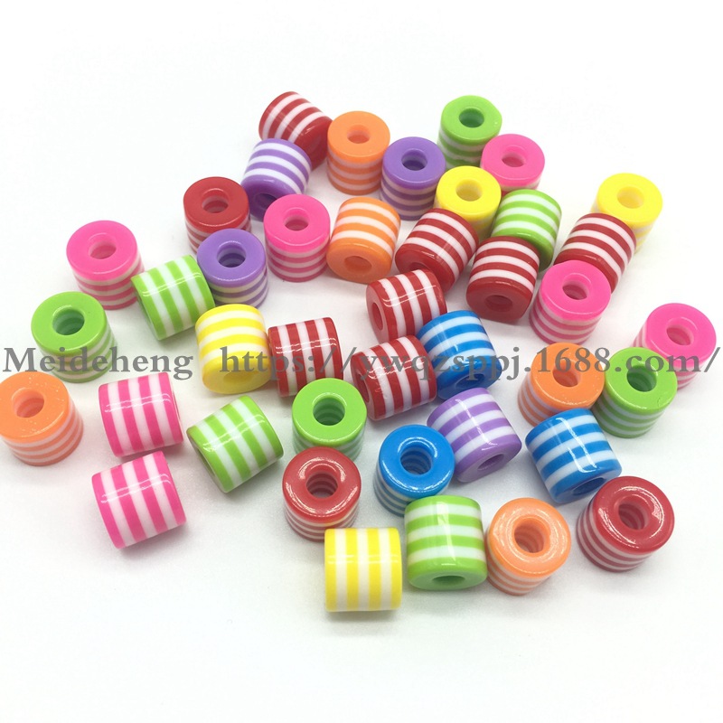 6MM-12mm colored striped resin beads cat's eye large hole cylindrical animal eye beads DIY jewelry accessories detail image 16