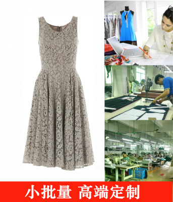 factory Women's wear Order Garment processing Lace Dress OEM/ODM Woven fabric customization