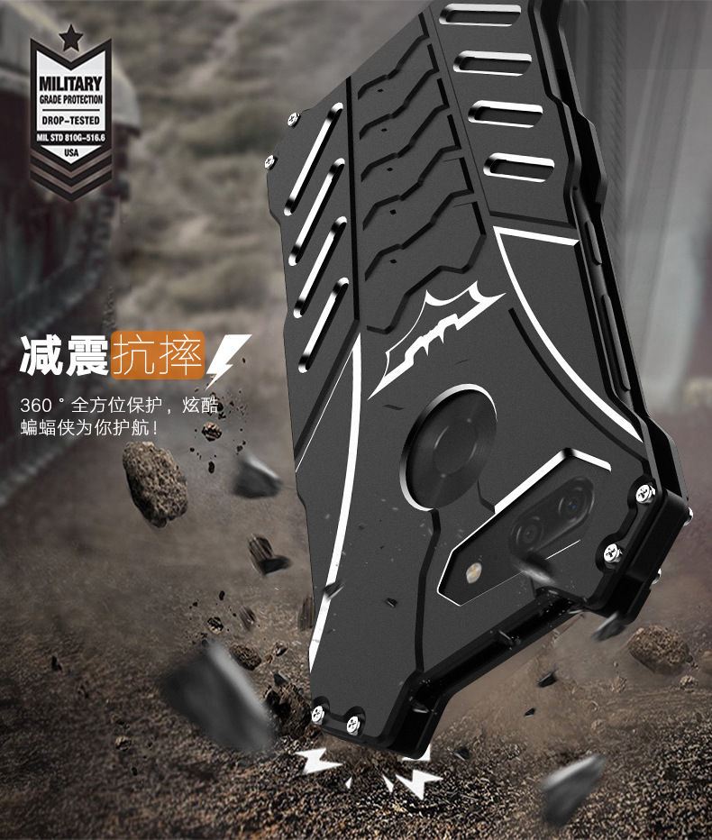 R-Just Batman Shockproof Aluminum Shell Metal Case with Custom Batarang Stent for Gionee M7