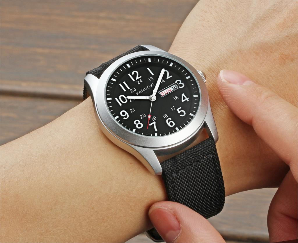 Relógio de quartzo masculino estilo militar clássico nylon_voghion.com