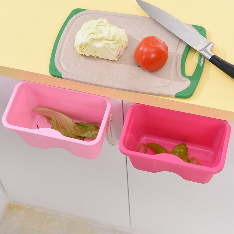 wholesale Japanese multi-function kitchen garbage Storage box Cabinet doors Hanging type Debris desktop Plastic Trash